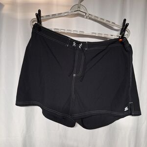 ZeroXposur Black Athletic Shorts with White Stitching